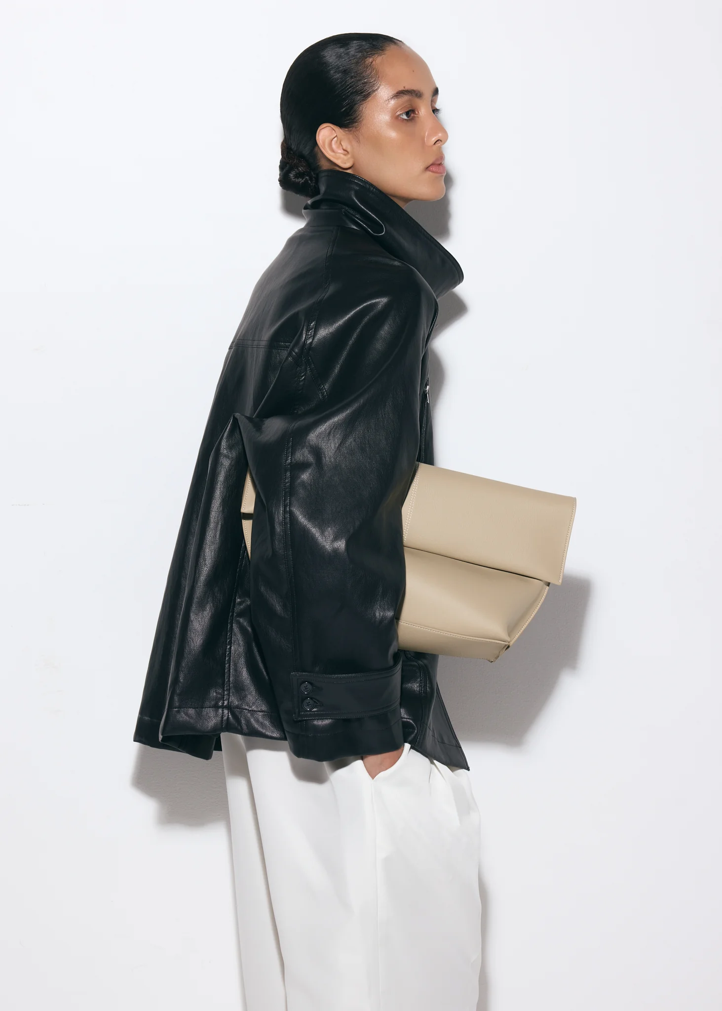 Seamed Clutch Sand - Image 5